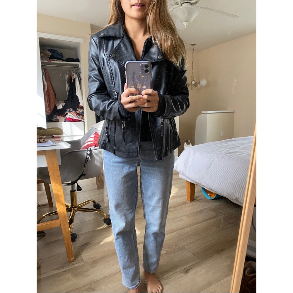 Max Studio Faux Leather Moto Jacket